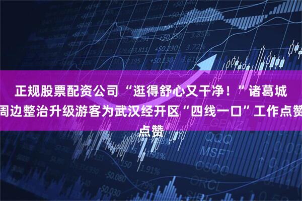 正规股票配资公司 “逛得舒心又干净！”诸葛城周边整治升级游客为武汉经开区“四线一口”工作点赞