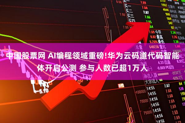 中国股票网 AI编程领域重磅!华为云码道代码智能体开启公测 参与人数已超1万人